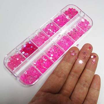 LoveOurHome 3 Boxes Iridescent Butterfly Star Nail Glitter Sequins Mylar Chunky Glitter Flakes Manicure Fingernails Decorations Resin Crafts Supplies for Nails Designs Resins Festival