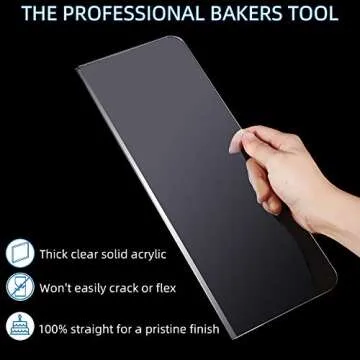 Patelai 2 Pcs Clear Cake Scraper Acrylic Cake Smoother Scraper Large Icing Frosting Buttercream Edge Smoother for Kitchen Baking DIY Decorating Mousse Butter Cream Pastry(9 Inch)