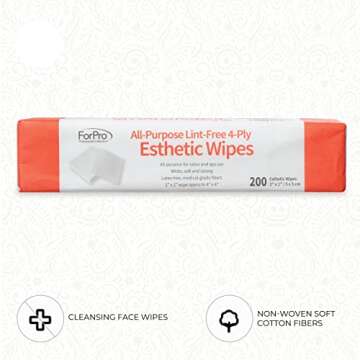 ForPro Lint-Free Esthetic Wipes for Salon Use, 200 Count