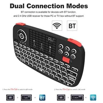 Rii i4 Mini Bluetooth Keyboard with Touchpad for All Devices