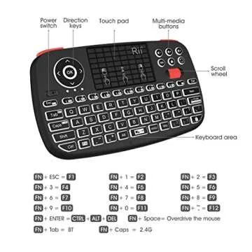 Rii i4 Mini Bluetooth Keyboard with Touchpad for All Devices