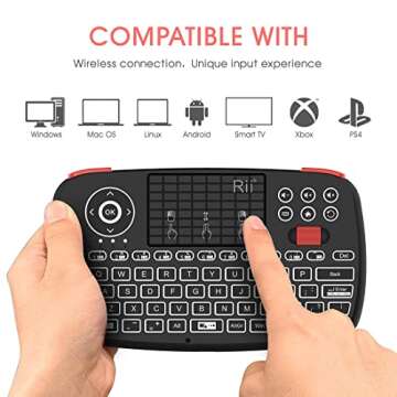 Rii i4 Mini Bluetooth Keyboard with Touchpad for All Devices
