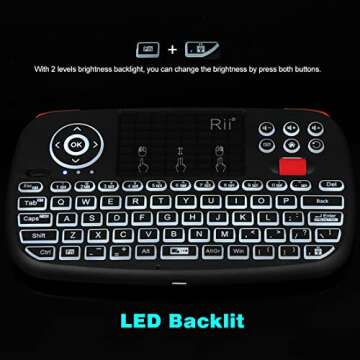 Rii i4 Mini Bluetooth Keyboard with Touchpad for All Devices