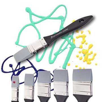 Barvotti 1-Inch Silicone Color Shaper Brush for Artists