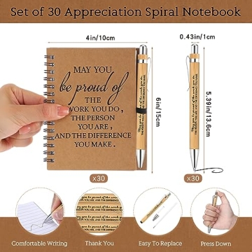 Employee Appreciation Notebooks and Pens Set - 30 Sets