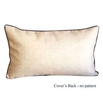 FAVDEC Embroidered Linen Welcome to Our Porch Lumbar Accent Throw Pillow Cover 12 Inches x 20 Inches Cover Only