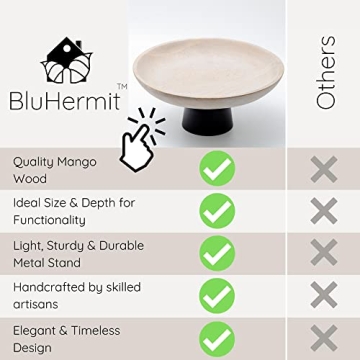 Elegant BluHermit Mango Wood Fruit Bowl for Home Decor