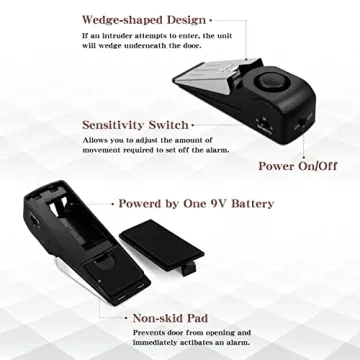 EMDMAK Door Stop Alarm with 120DB Siren - 2 Pack