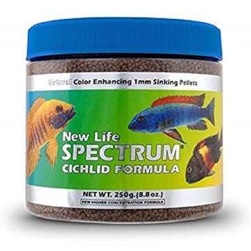 New Life Spectrum Cichlid Formula 1mm Sinking Freshwater Pet Food, 250gm