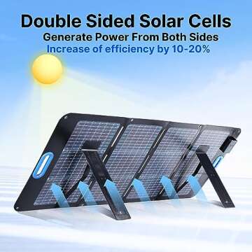 Nicesolar 100W Bifacial Portable Solar Panel 100 Watt Foldable Solar Charger for Power Station Solar...
