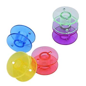 LNKA Colorful Bobbins in Storage Case Compatible with Brother Singer Sewing Machine 25PCS