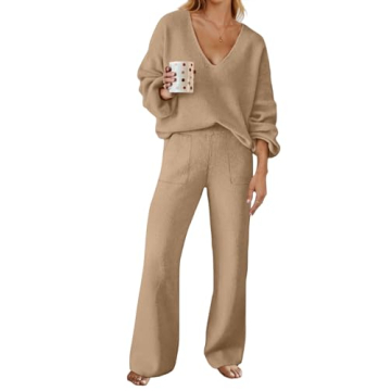 MEROKEETY Women's 2 Piece Lounge Set Fashionable Comfort
