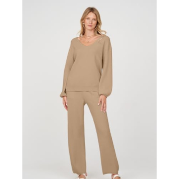 MEROKEETY Women's 2 Piece Lounge Set Fashionable Comfort