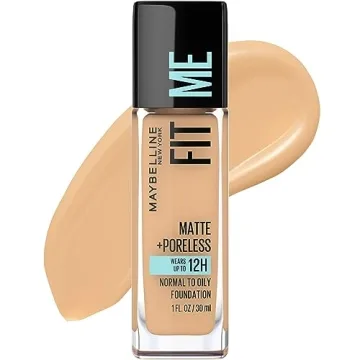 Maybelline Fit Me Matte + Poreless Liquid Oil-Free Foundation Makeup, Rich Tan, 1 Count (Packaging M...