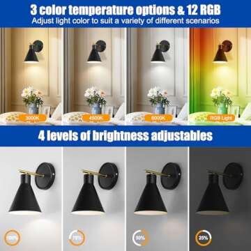 Stylish Bailoch Rechargeable Wall Sconces Set for Home