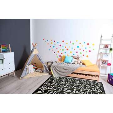 Flagship Carpets Handwriting Samplers ABC Children's Floor Area Rug for Indoor Classroom or Home Learning Area, Kids Room or Educational Play Mat, 6' x 8'4", Rectangle