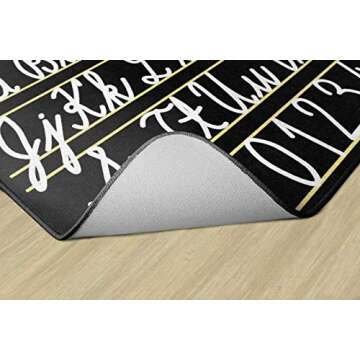 Flagship Carpets Handwriting Samplers ABC Children's Floor Area Rug for Indoor Classroom or Home Learning Area, Kids Room or Educational Play Mat, 6' x 8'4", Rectangle