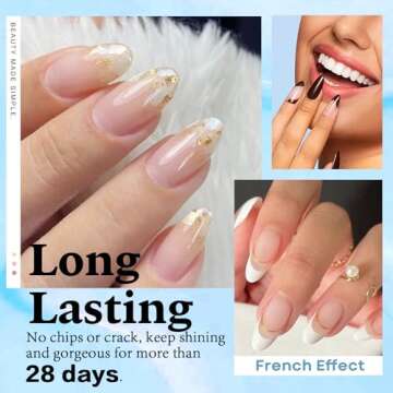 AZUREBEAUTY Clear Dip Powder for Nails, Essential Transparent Dipping Build Powder Crystal French Ar...