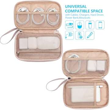 NISHEL Travel Cord Organizer Case, Double Layers Tech Electronic Bag, Essentials for Charger, Cable,...