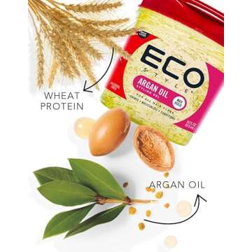 Eco Style Ecoco Gel - Argan Oil - 100% Pure Olive Oil - Promotes Healthy Hair - Nourishes And Repairs Hair - Long-Lasting Shine - 10/10 Maximum Hold - Tames Frizzy Hair - For All Hair Types - 16 Oz