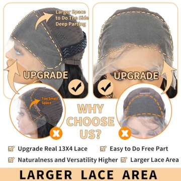 24 Inch Loose Wave Lace Front Wigs Human Hair 200% Density 13x4 HD Transparent Loose Deep Wave Lace Frontal Wigs Human Hair 12A Glueless Lace Front Wigs Human Hair Pre Plucked with Baby Hair for Women