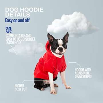 Reebok Dog Hoodie – Fleece Dog Sweater with Leash Hole, Cold Winter Dog Sweatshirt for Small Medium and Large Dogs, Premium Dog Fall Sweater Pullover Hoodie, Cozy Warm Perfect Dog Christmas Outfit