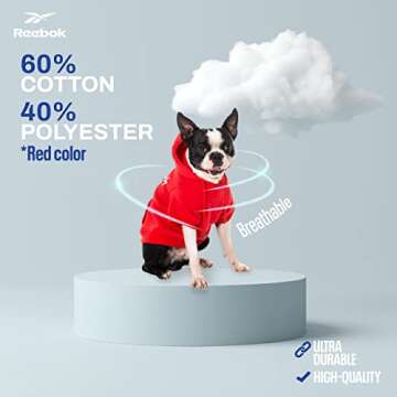 Reebok Dog Hoodie – Fleece Dog Sweater with Leash Hole, Cold Winter Dog Sweatshirt for Small Medium and Large Dogs, Premium Dog Fall Sweater Pullover Hoodie, Cozy Warm Perfect Dog Christmas Outfit