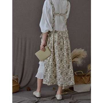 PuLreiush Floral Cotton Waterproof Adult Kitchen Apron Adjustable Cooking Baking Garden Chef Apron with Pocket