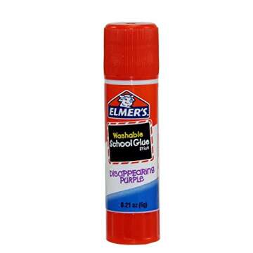 Elmer's Disappearing Purple (6g) and Clear Re-Stick School Glue Sticks (8g), Washable, 6 Grams, 7 Count