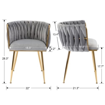 HEAH-YO Modern Dining Chairs Set with Velvet Comfort