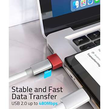 Syntech USB C Female to USB A Male Adapter 3 Pack, Type C Charger Cable Power Adapter Compatible wit...