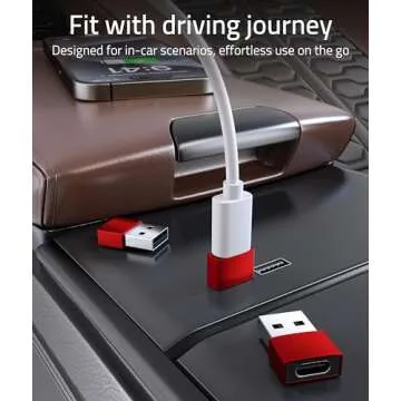 Syntech USB C Female to USB A Male Adapter 3 Pack, Type C Charger Cable Power Adapter Compatible with iPad Air 6, iPhone 16/15/14/13 Pro Max, Apple Watch Series 10/9/8, Samsung Galaxy S20 etc Red