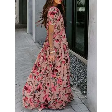 Elegant BLENCOT Bohemian Floral Maxi Dress for Women