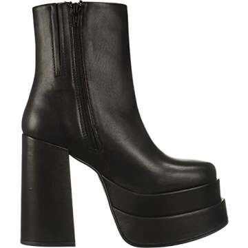 Steve Madden Women's Cobra Fashion Boot, Black Leather, 10