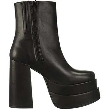 Steve Madden Women's Cobra Fashion Boot, Black Leather, 10