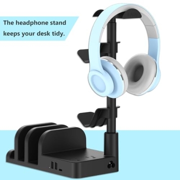 KAFRI Gaming Headset Holder with USB Charging Port