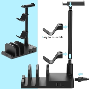 KAFRI Gaming Headset Holder with USB Charging Port