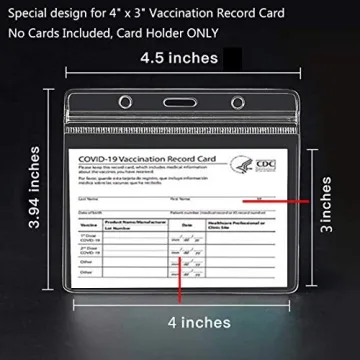 5 Pack CDC Vaccine Card Protectors - Waterproof & Resealable