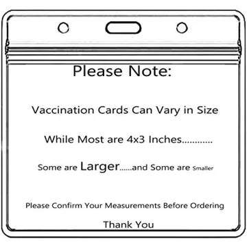 5 Pack CDC Vaccine Card Protectors - Waterproof & Resealable