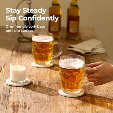 LIFVER Set of 6 Marble Style Absorbent Coasters