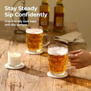 LIFVER Set of 6 Marble Style Absorbent Coasters