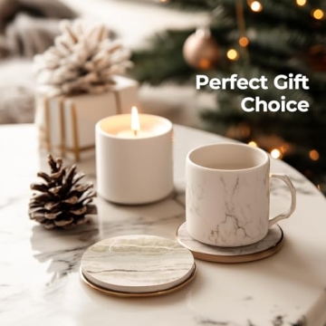 LIFVER Set of 6 Marble Style Absorbent Coasters