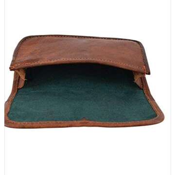 The Vintage Stuff Genuine Leather Tobacco Smoking Pipe Bags Stash Case Medicine Lock Bag Make-Up Wra...