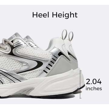 LUCKY STEP Women's Mesh Casual Fashion Sneakers Lace Up Lightweight Running Shoes Non Slip Breathabl...