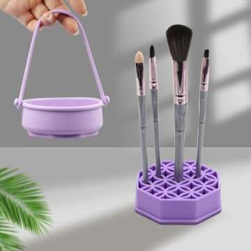 Makeup Brush Cleaning Mat - Portable Silicone Cleaner