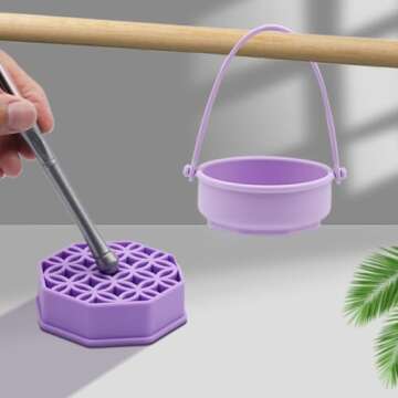 Makeup Brush Cleaning Mat - Portable Silicone Cleaner