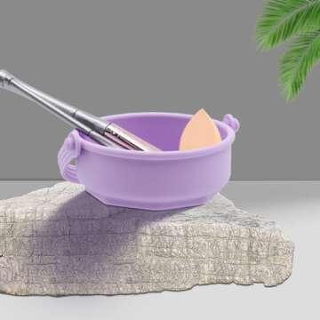 Makeup Brush Cleaning Mat - Portable Silicone Cleaner