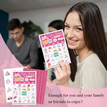 Cupcake Party Bingo Game, 24 Player Sweet Bingo Cards Set for Family Friend Activity, Baking Party Favor Decoration Holiday Supplies -a12