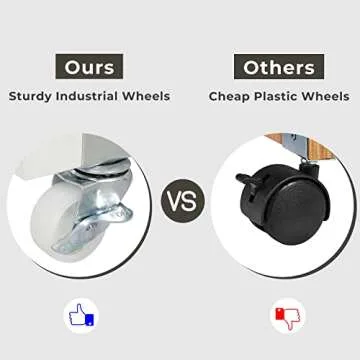 Tiptiper Folding Dining Table, Versatile Dinner Table with 6 Wheels and 2 Storage Racks, Space Saving Dining Room Table, Folding Kitchen Table, Pear Wood Color and White