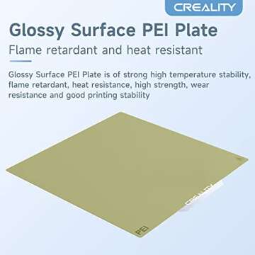 Creality Official Ender 3 Bed Upgraded, PEI Sheet Removable Magnetic Flexible Heated Bed Build Plate Surface Bed Cover for Ender 3 S1/Ender 3 S1 Pro/Ender 3 Neo/Ender 3 V2 Neo/Ender 3 V3 SE 235X235mm